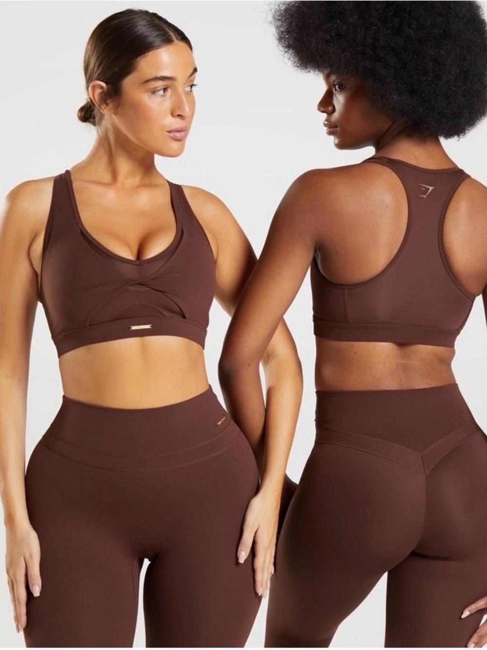 Gymshark Whitney Simmons velvet soft set scrunch butt leggings, twist sports bra